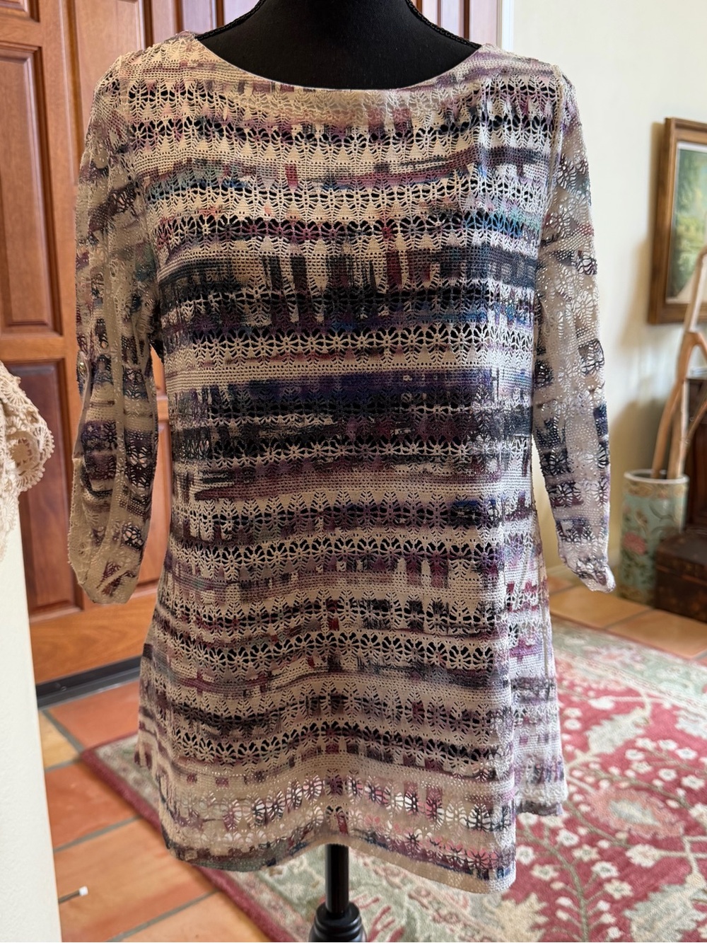 Impulse California Top Silver Black Purple Blue  Size Small